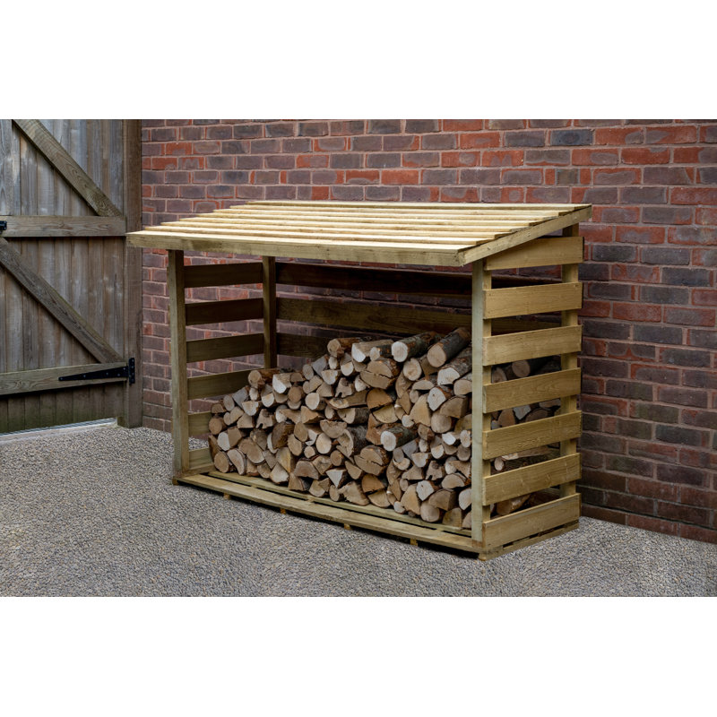 Forest Garden 180cm W x 82.3cm D Solid Wood Log Store Wayfair.co.uk